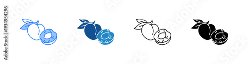 Peach Multiple Style Icon Set 