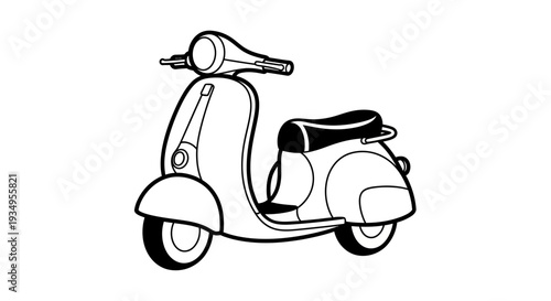 Retro Scooter Outline