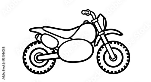 Motorcycle line art icon, motocross bike vector illustration