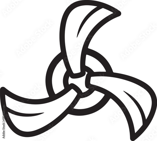 Simple black and white propeller icon design concept