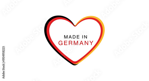 A heart-shaped logo with a 'Made in Germany' label, featuring the German flag colors, symbolizing German SME growth and quality.