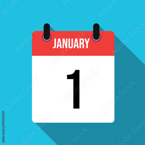 January 1 calendar page date month