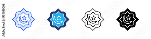 Islam Multiple Style Icon Set Vector 