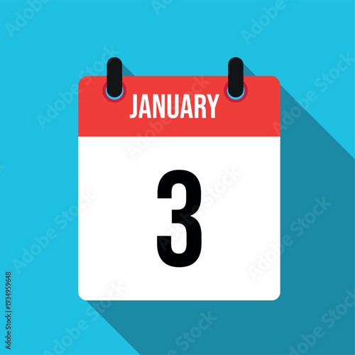 January 3 calendar page date