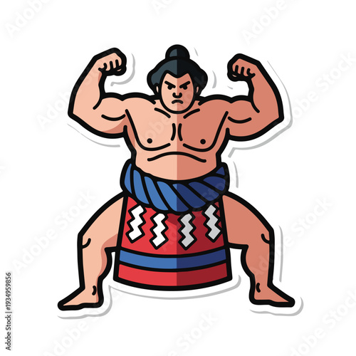 A sumo wrestler poses