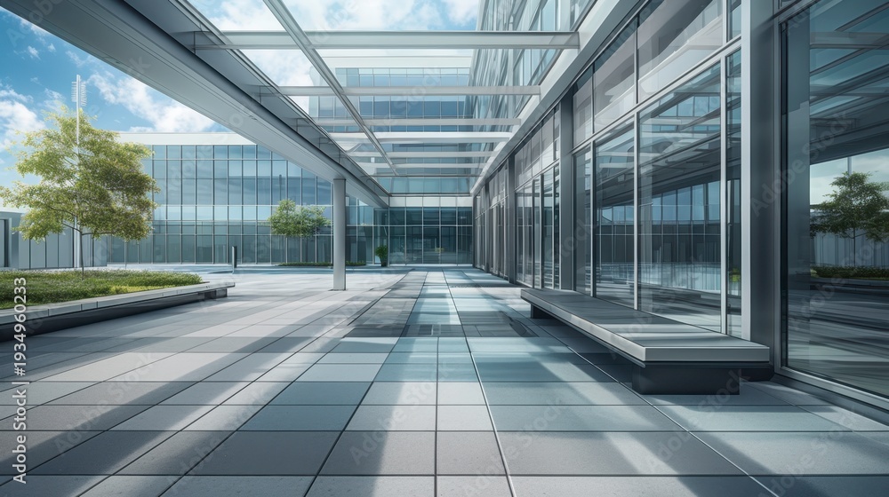 Obraz premium Modern Architectural Exterior with Sleek Design and Open Space