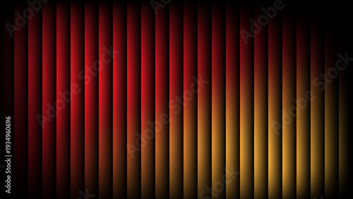 Luxury abstract background with red and gold vertical stripes and gradient shadows