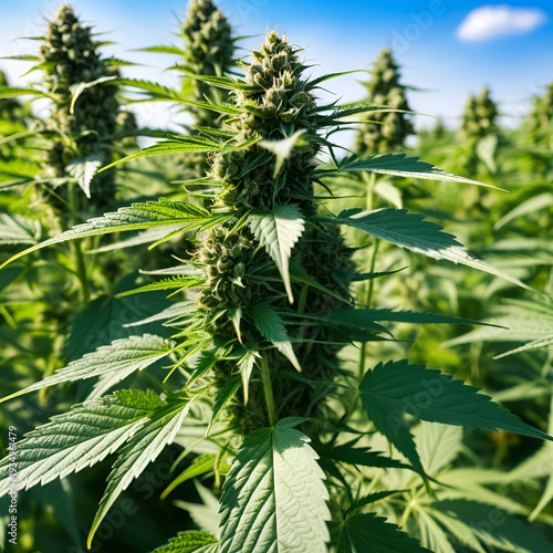 Close-up young hemp.Blackberry auto fem (FastBuds). Cannabis is a standoff between a drug and a medicine.growing organic cannabis background herb on the farm