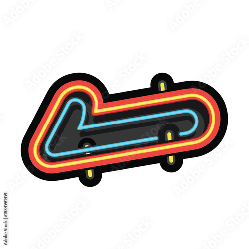 A neon sign in the shape of the number 4