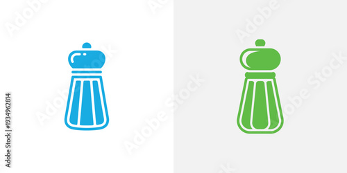 Blue and green pepper mill spice seasoning