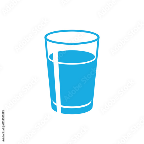 Blue glass half filled with liquid half full clear