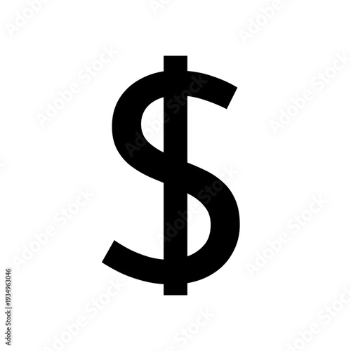 Dollar icon, dollar sign on a white background.