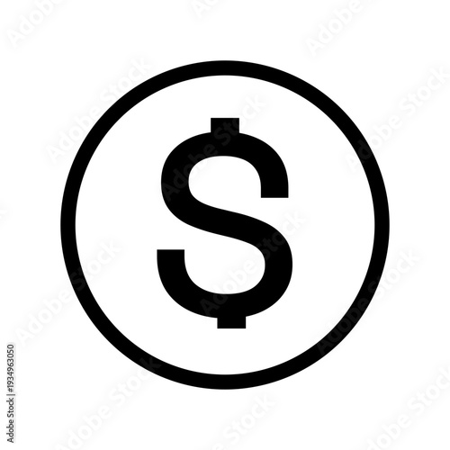 Dollar icon, dollar sign on a white background. Vector illustration of a dollar symbol.