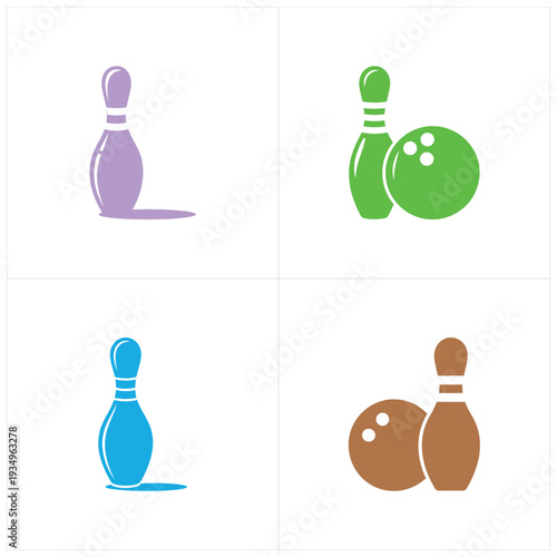 Colorful bowling with pins and balls bowling pin bowling ball