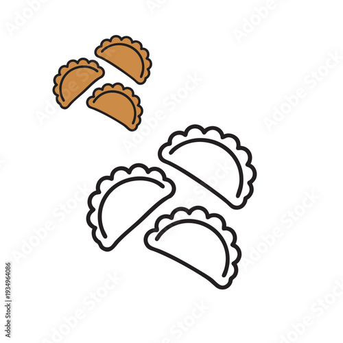Curry Puff linear icon vector illustration