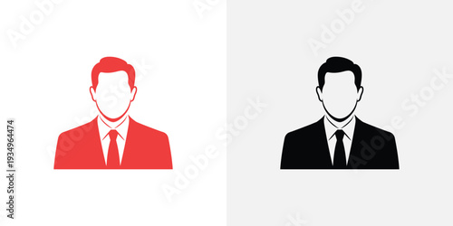 Red and black businessmen white suits