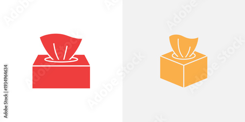 Red and yellow tissue box