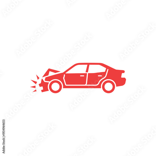 Red car crash accident vehicle