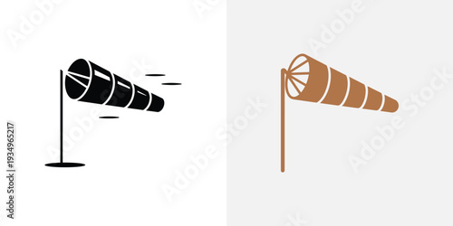 Wind turbine animation stills in black and white and brown