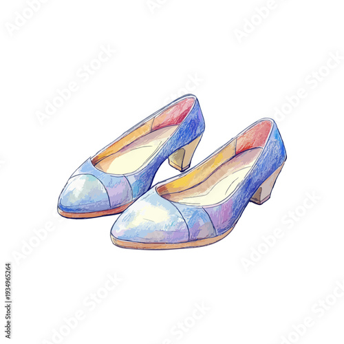 wedges shoes hand drawn vector illustration