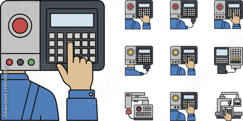 Hand Operating Industrial Control Panel With Buttons