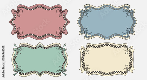 Vintage ornate decorative frames collection in pastel colors.
