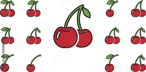 Cherry Fruit Group With Central Larger Pair Composition