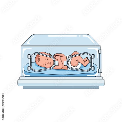 Adorable Baby in Neonatal Incubator Safe and Secure Medical Environment