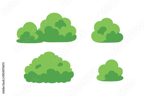 green bushes cartoon bundle collection