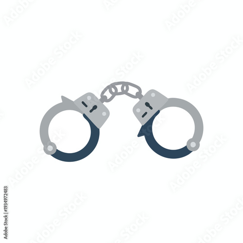 Metal handcuffs illustration