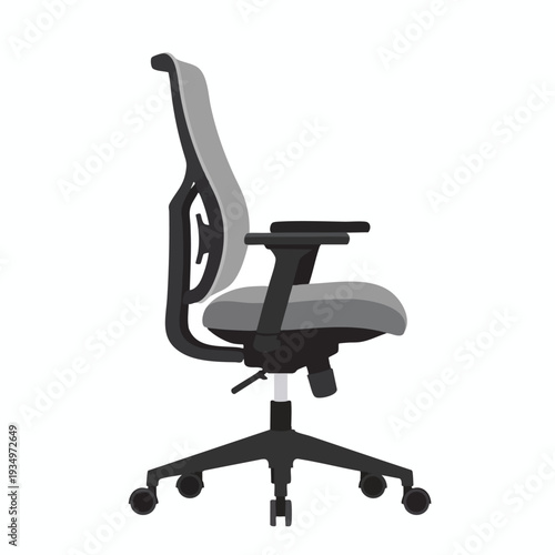 Ergonomic Office Chair with Gray Cushion and Adjustable Height