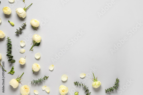 Frame made of white rose fl...