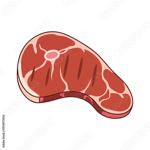 Raw Red Meat Steak Illustration