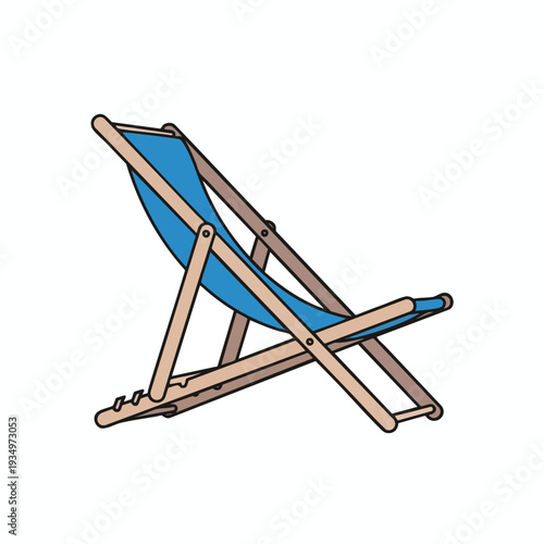 Cartoon Deck Chair Illustration