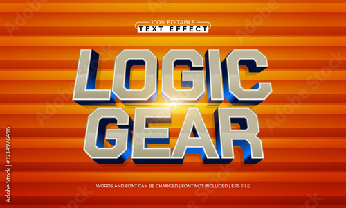 Foto Logic Gear Editable Text Effect - Heavy Metallic Typography for Music and Gaming