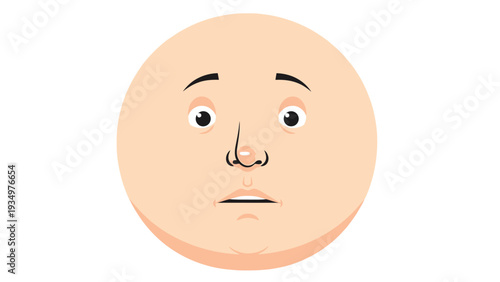 Cartoon Face with Neutral Expression.