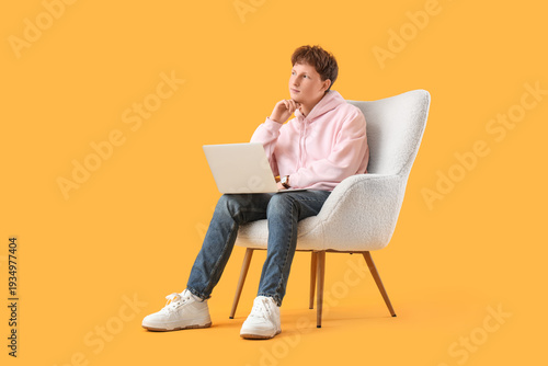 Thoughtful young man workin...