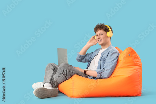 Young man working with head...