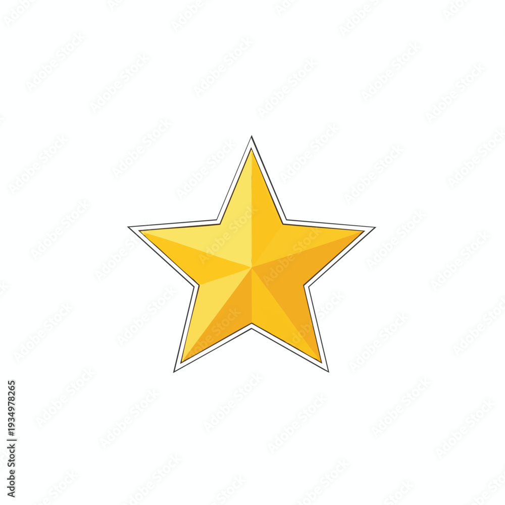 Obraz premium Yellow Star Icon on White Background