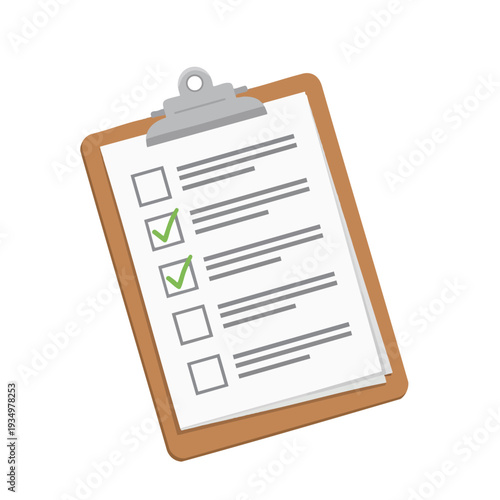 Close Up of a Completed Checklist on a Clipboard for Task Management