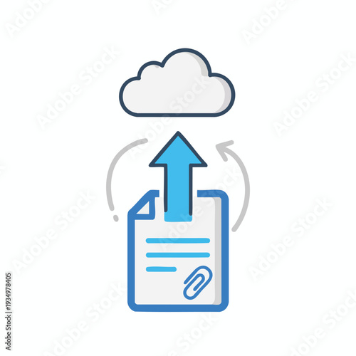 Cloud Data Upload Digital Cloud Storage Concept for Cloud Computing and Data Transfer