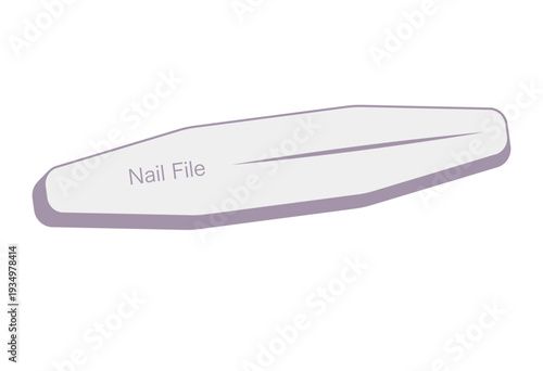 Nail file tool illustration for manicure, nail care routine, beauty salon materials, hand care guides, self nail maintenance, cosmetic product visuals, and grooming accessory content