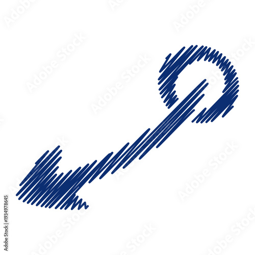 Diagonal Arrow From Circle Scribble