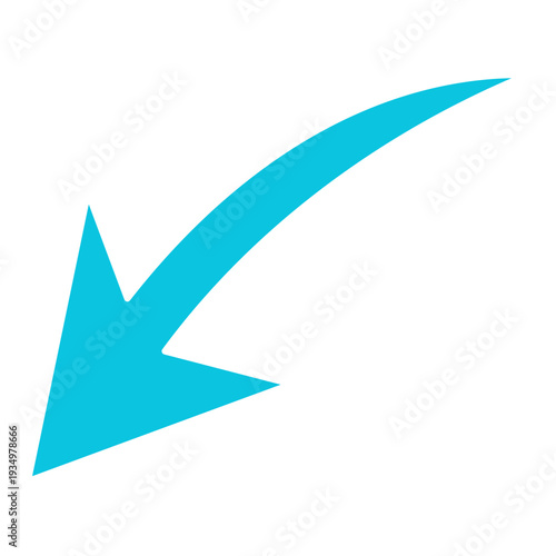 Curved Downward Solid Vector Arrow
