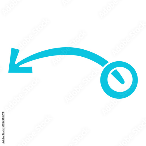 Solid Curved Arrow Time Icon