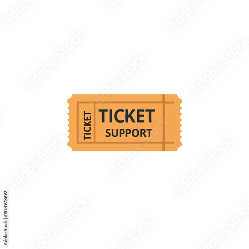 Support Ticket with Ticket Stub Icon for Customer Service and Technical Assistance