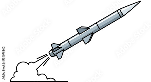 Simple illustration of a rocket launching into the sky.