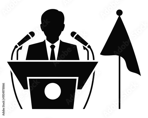 Icon portrait of a mayor in the concept of local government leadership, vector illustration representing civic authority