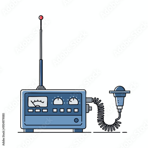 Vintage style CB Radio Transceiver for Communication and Hobby Use