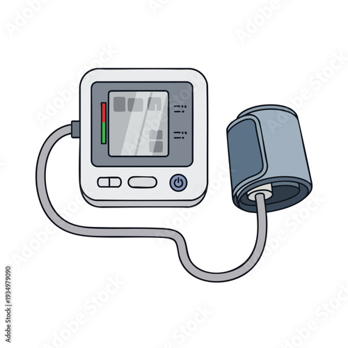 Modern Digital Blood Pressure Monitor with Cuff for Accurate Health Tracking